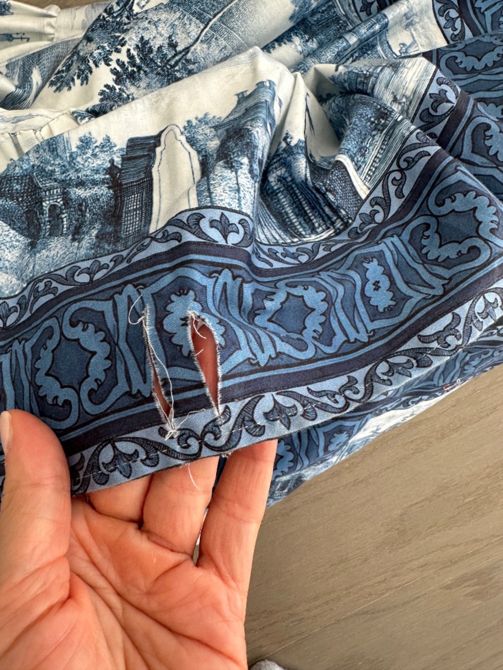 Alice + Olivia Rosalee Chateau Toile De Jouy Blue White Maxi Dress Tie Corset 2 - Picture 9 of 13